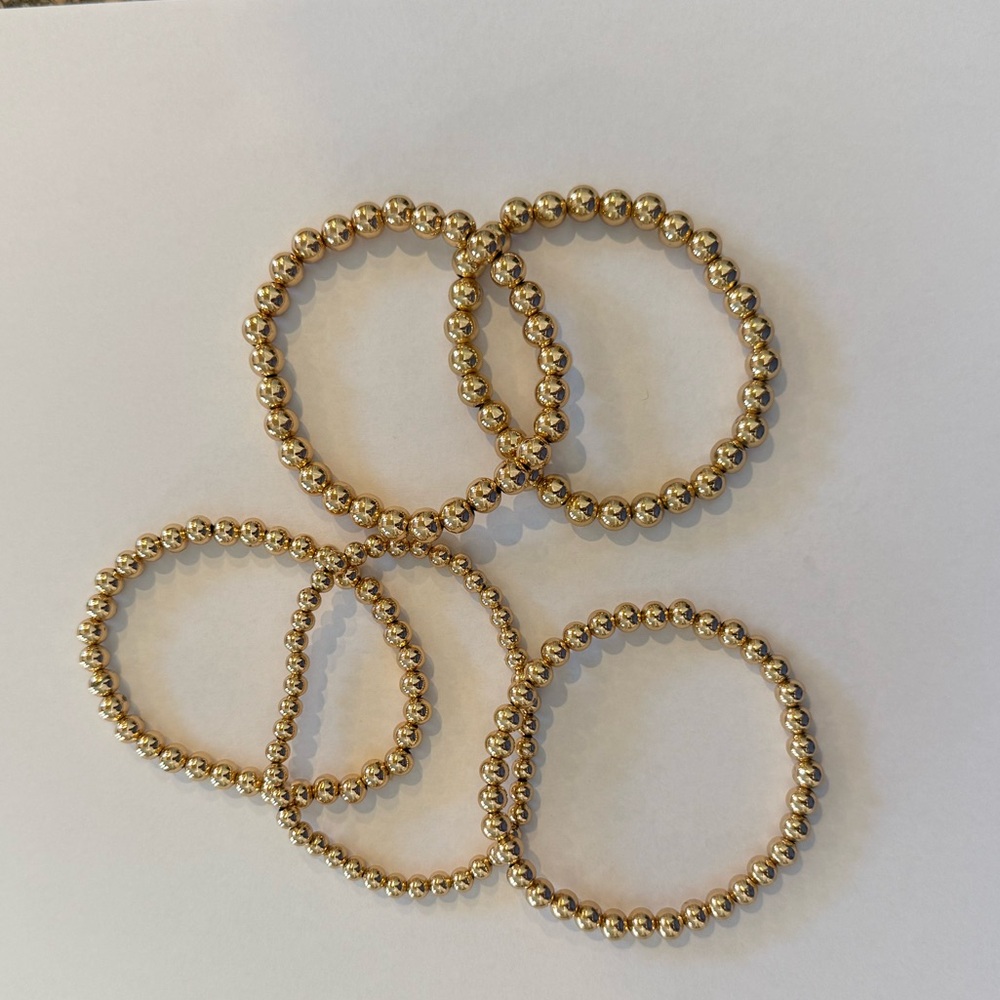 Elegant Gold Beaded Bracelet Set of 5